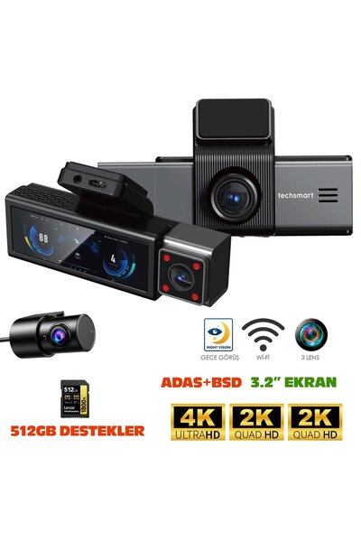 Navimex DVR-412 3.2" Araç İçi Kamerası Dvr Wi-Fi Lcd Ekranlı Gece Görüşlü Ada...
