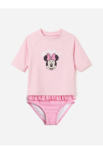LC Waikiki Set de costum de baie pentru fetițe, imprimat cu Minnie Mouse