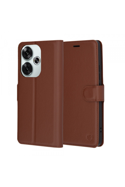 Techsuit Husa pentru Xiaomi Poco F6, Techsuit, Leather Folio, Maro
