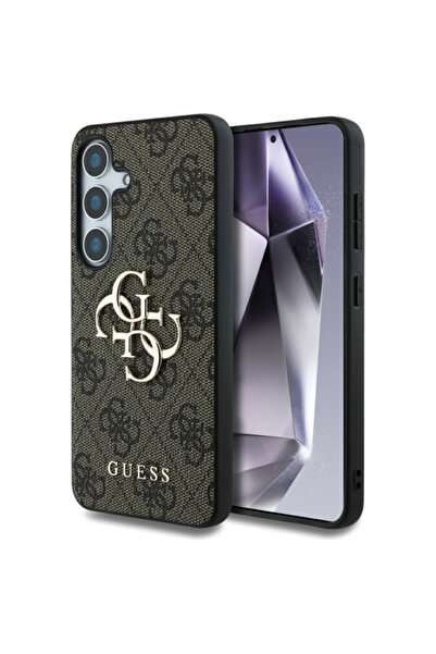 Stef's Cat Θήκη για Samsung Galaxy S25 S931, Guess, 4G Μεγάλο Λογότυπο, Καφέ