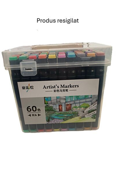 SOHO RESIGILAT - Set Cutie 60 Markere, SOHO, cu Alcool, Artist Markers, Cutie...