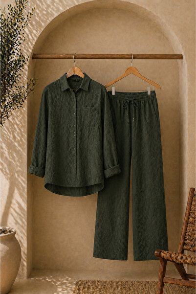 DAXİS Sportwear Company SET UNISEX CĂMAȘĂ ȘI PANTALONI DIN ȚESĂTURĂ BURÜMCÜK