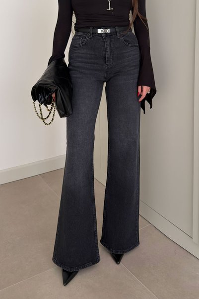 MAGARDE Tintli Wide Leg Jeans - Charcoal Grey