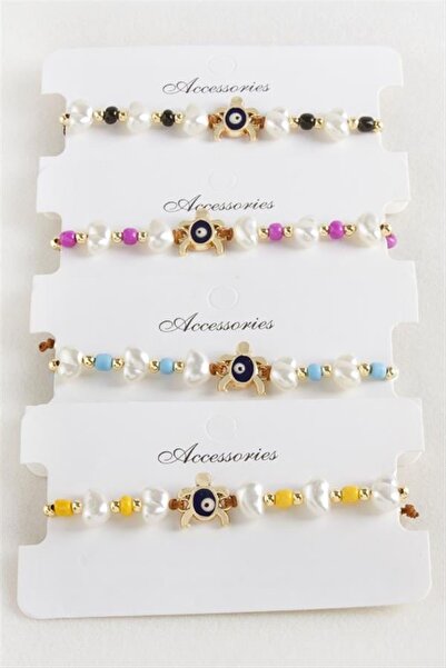 Generic Brand Turtle Bead Pearl Macrame Rope Bracelet - Ebruli