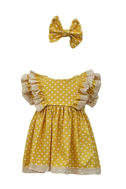 fantasialand Rochita botez cu maneca scurta, 2 piese, culoare galbena