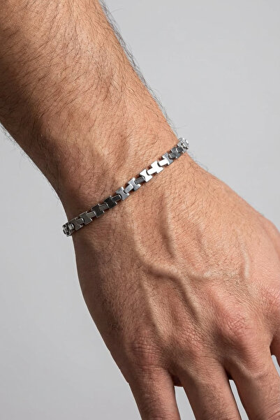 Valmont Accessories Chain Design Adjustable Modern Silver Color Men's Bracele...