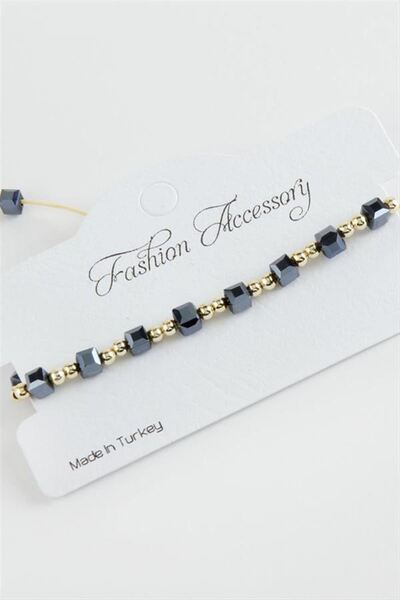 Generic Brand Cube Ball Metal Crystal Bracelet - Anthracite