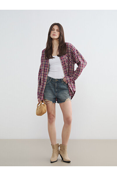 LC Waikiki Distressed Detail Women's Denim Shorts