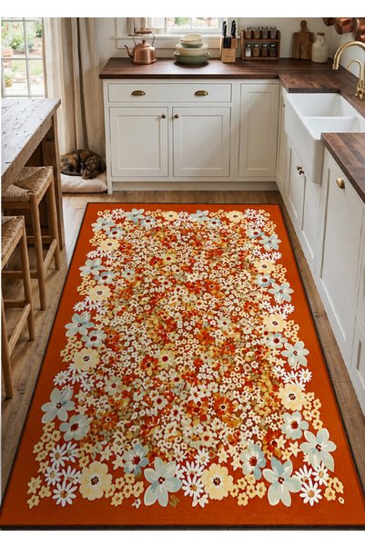 Rugs Modern Halı Sdt Red Flower Patterned Modern Woven Base Decorative Carpet...