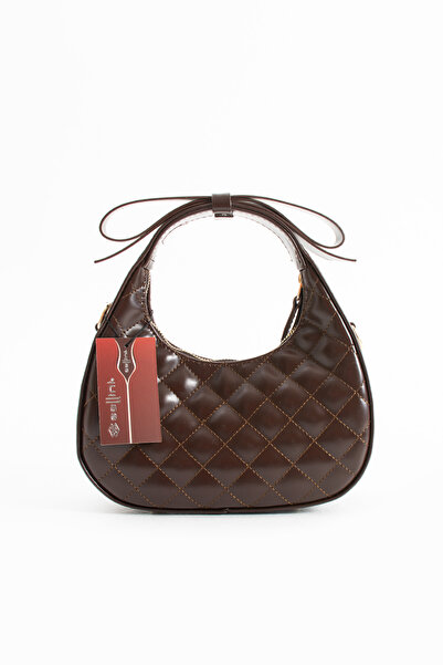Sellini Bow Strap Detailed Luna Women's Crossbody Bag Brown