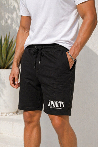 Rich Men's Cotton Basic Shorts with Elastic Waist - Double Pockets 100% Cotto...