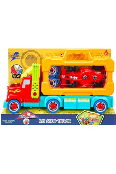 Zapp Toys Set transportator cu masinuta de curse, in gentuta,