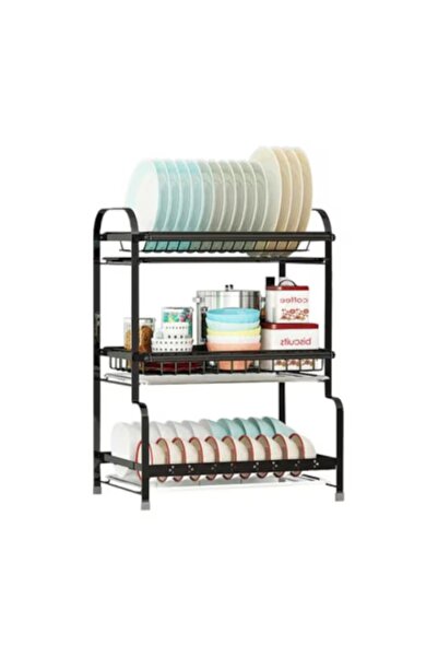 E-ANAMAG Στοιβαζόμενη βάση για πιάτα και μαχαιροπίρουνα, 3 μεταλλικά επίπεδα ...