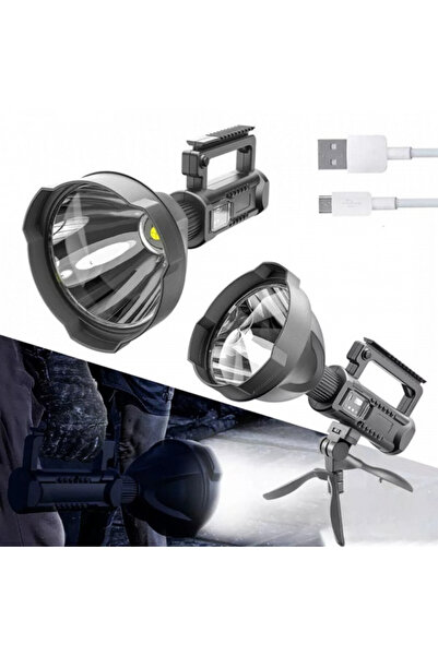 E-ANAMAG Ισχυρός φακός LED με τρίποδο, επαναφορτιζόμενος, λειτουργία Powerban...