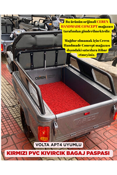 Volta Apt4 Uyumlu Kırmızı Pvc Kıvırcık Paspas, Apt4 Koruyucu Kırmızı Bagaj Pa...