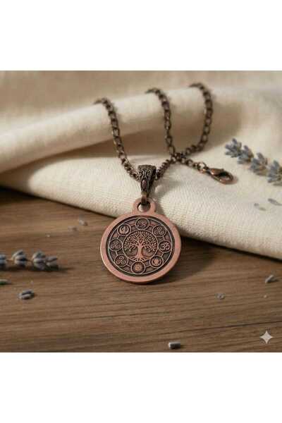 Zib Grips Velvet Copper Hayat Ağacı Horus Bakır Kolye El Yapımı Boho Spiritüe...