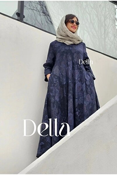 espoire butik kadın italyan uzun kloş keten elbise