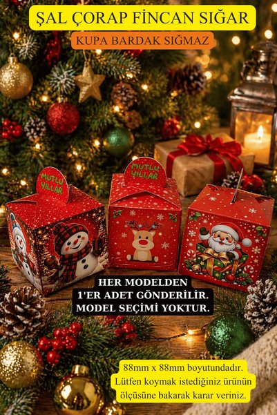 Emtory Home 3'lü Yılbaşı Hediye Kutusu | Yılbaşı Hediyesi - Yılbaşı Süsü - Ku...