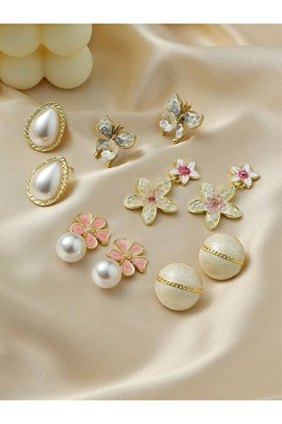 Take Two By Styli Set of 5 - Assorted Embellished Earrings