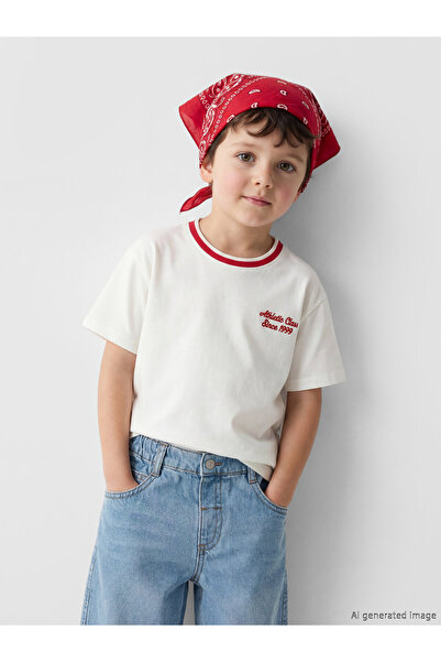 LC Waikiki Tricou de băieți cu guler rotund și broderie