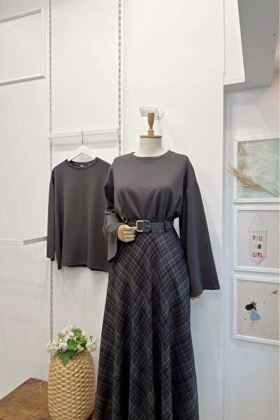 Faya Boutique بلوزة من قماش أنثراسايت أوسهيho