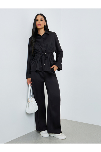 Styli Black Relaxed Fit Utility Shirt and Pants Co-Ords