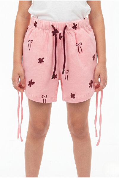 Toontoy Girl's Elastic Waist Tie-Up Printed Shorts 25033