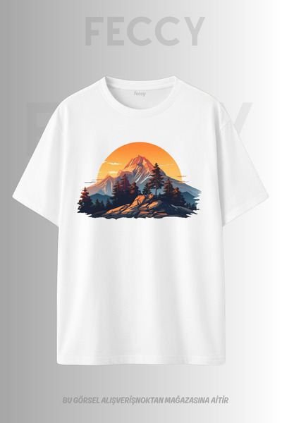 FECCY Tricou unisex supradimensionat cu imprimeu Sunset Hunter, pentru femei,...