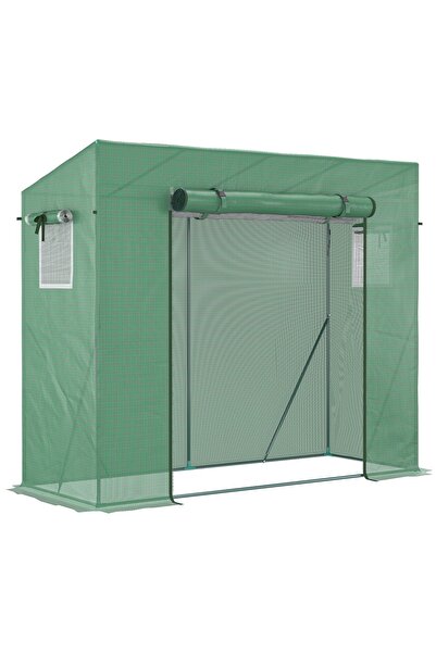 OEM Seră Re-Bloom cu ferestre laterale și copertină, PE/oțel, verde, 200 x 77...