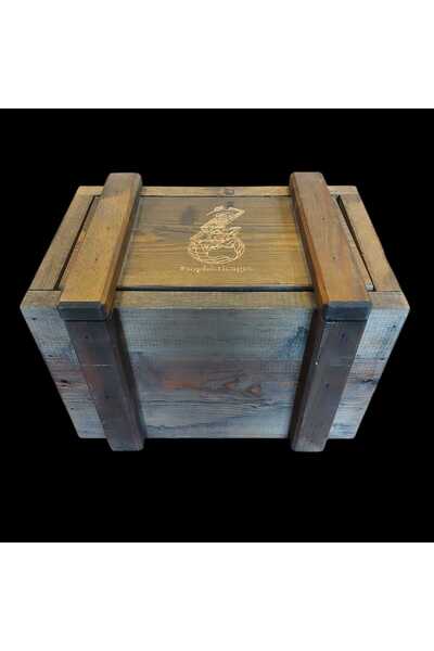 kho military design 30x20x19 cm. Ahşap Mühimmat Sandığı Formunda Dekoratif Or...