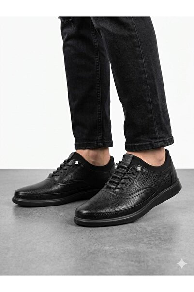 Lütfi Men's Genuine Leather Lightweight Orthopedic Sole Casual Shoes