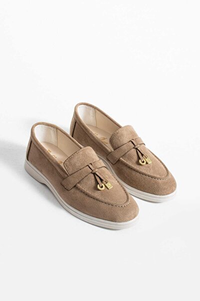 samvinini shoes Yeni Sezon Kadın Loafer Ayakkabı – Süet Görünümlü, Tokalı, Ra...