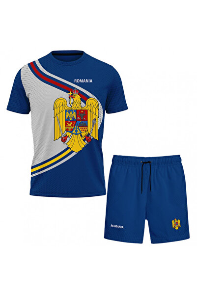 OEM Compleu tricou si pantaloni scurti pentru barbati Romania P028