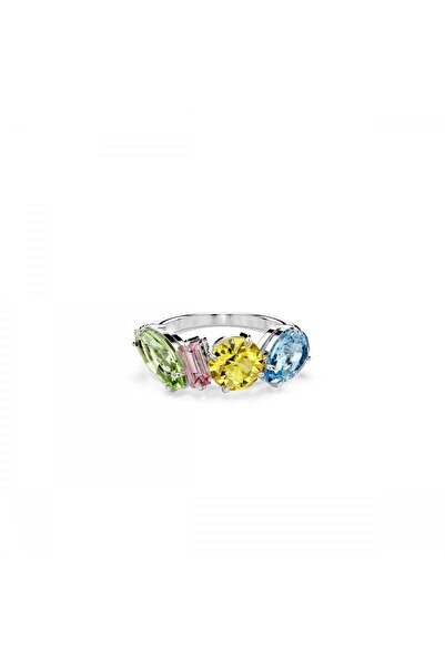 Swarovski Gema Kokteyl Yüzük Mixed Cuts Çok Renkli Rodyum Kaplama 58