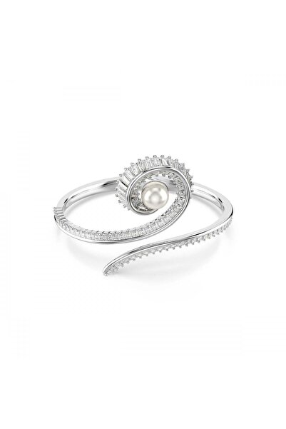 Swarovski سوار كبسولة أبيض مطلي بالرودوم مقاس M