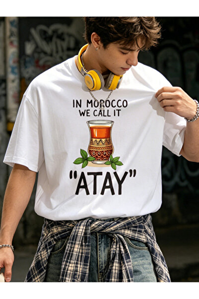 bolivia's تي شيرت نسائي مريح تمامًا من ماركة Moroccan Tea Glass Atay Quote