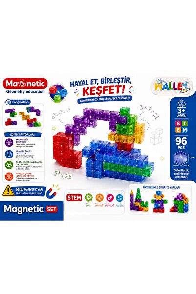 scntoys Manyetik Küp Bloklar 96 Parça Yapı Seti Çocuklar İçin Manyetik Yapı B...
