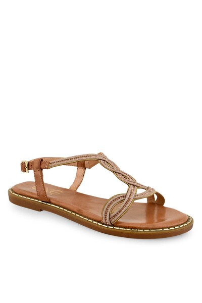 Exe Shoes Γυναικεία Πέδιλα ALLISON-300 700-308 Ρόζ Χρυσό Στράς Q4700308137M