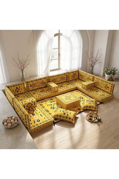 FEYZA DECOR HOME Şark Köşesi Takımı Yörük Desenli