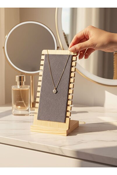 segalife Decorative Wooden Anthracite Gray Jewelry Organizer Stand Necklace B...