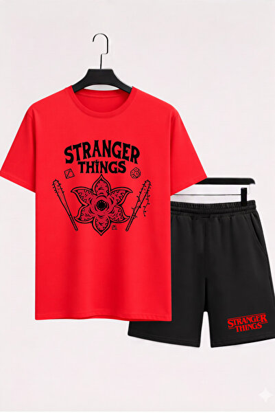 MAGORS طقم تي شيرت وشورت للأطفال مكون من قطعتين مطبوع عليه STRANGER THINGS مص...