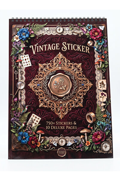Store Vintage Sticker Book - High Glossy A4 Kuşe Kağıt - 10 Sayfa ve 750+ Çık...
