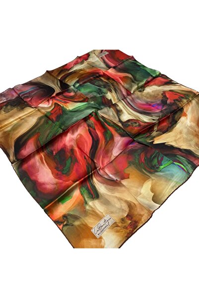 LA BOUTIQUE Sura Silk Scarf Red Batik Pattern 2535 - 04