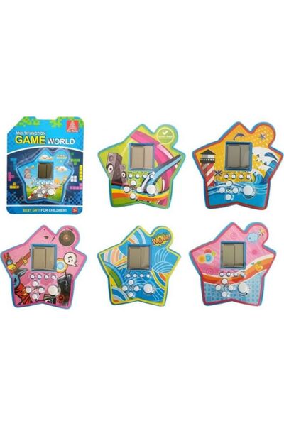 LeanToys Tetris electronic portabil, albastru stelar, tip joc cu cărămizi