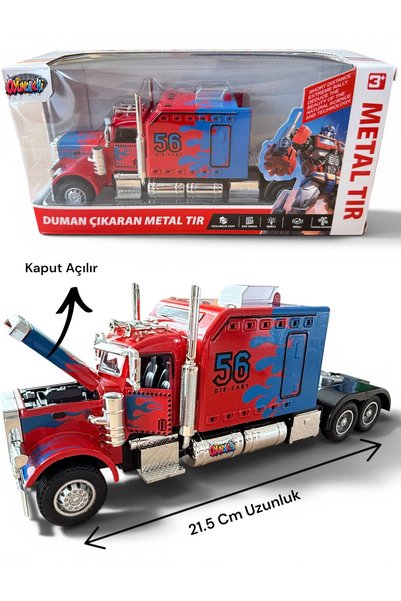 tmtoysandmore Optimus Prime Duman Çıkartan Tır Kafası Metal Model Oyuncak 21....