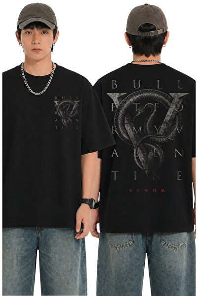 Fuddy Moda Tricou unisex cu imprimeu pe spate Bullet for My Valentine Venom, ...