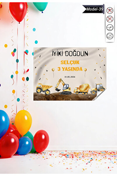 Akıllı Kağıt Statik Tutunma Özellikli Doğum Günü Tablo - Poster Özel Gün ( Mo...