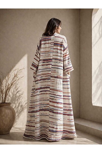 ORCHID Women's Contrast Color Long Cardigan with Matching Scarf