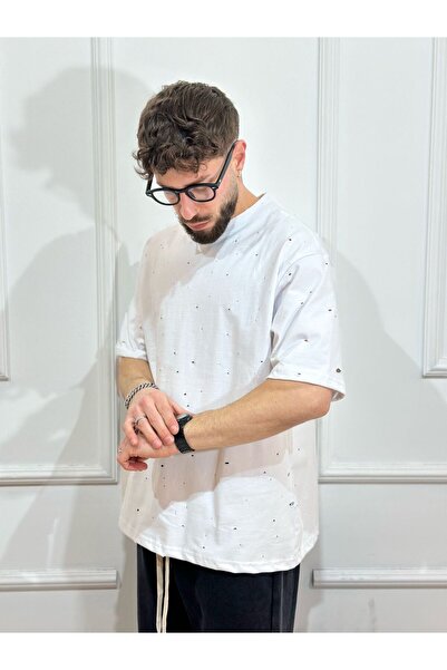 Urban Collection Λευκό διάτρητο μπλουζάκι Urbancollection