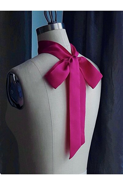 quella atelier Fuchsia Satin Long Scarf